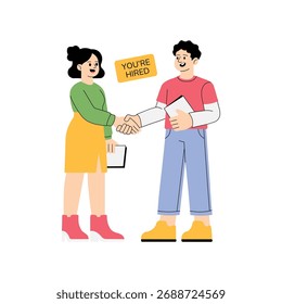 Scoring candidate performance on interview sheet illustration