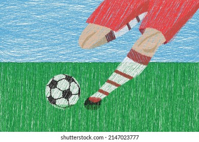 Scoring goal by man on the football field at a championship