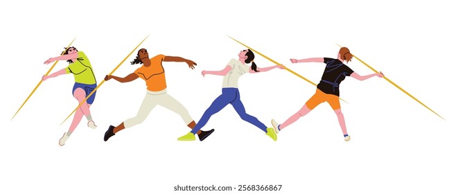 The scoring in javelin throw is based on the distance between the landing sector and the starting point of the throw. This sport can be done by men and women