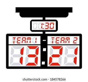 Scoring machine design over white background, vector illustration