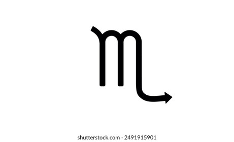 Scorpio Astrology symbol, black isolated silhouette