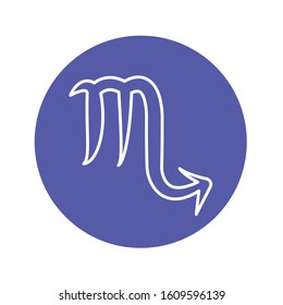 Scorpio color line icon. Zodiac sign. Astrology and horoscope. Predictions and human character. Element water. Ruler Pluto. UI UX GUI design element. Editable stroke.