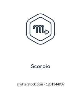 Scorpio concept line icon. Linear Scorpio concept outline symbol design. This simple element illustration can be used for web and mobile UI/UX.