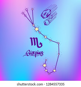 Scorpio constellation. Schematic representation of the signs of the zodiac.