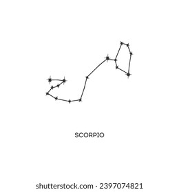 Scorpio constellation vector illustration. Scorpio constellation astrological drawing