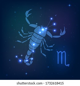 Scorpio - constellation of the zodiac in the night starry sky