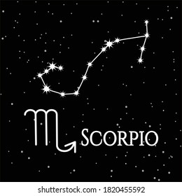 Scorpio constellation, zodiac sign. Pattern for your packaging, fabric and product decoration. Vector illustration