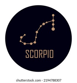 Scorpio Costellation Golden Stars Icon