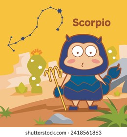 Scorpio cute sign symbol and constellation