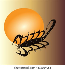 Scorpio Desert Sun Sands gradient vector background astrology