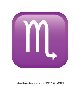 Icono del emoji del Escorpio aislado en fondo blanco. Símbolo de emoticono astrológico moderno, simple, vector, icono para el diseño de sitios web, aplicación móvil, ui. Ilustración vectorial