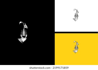 scorpio and flower vector illustration design
