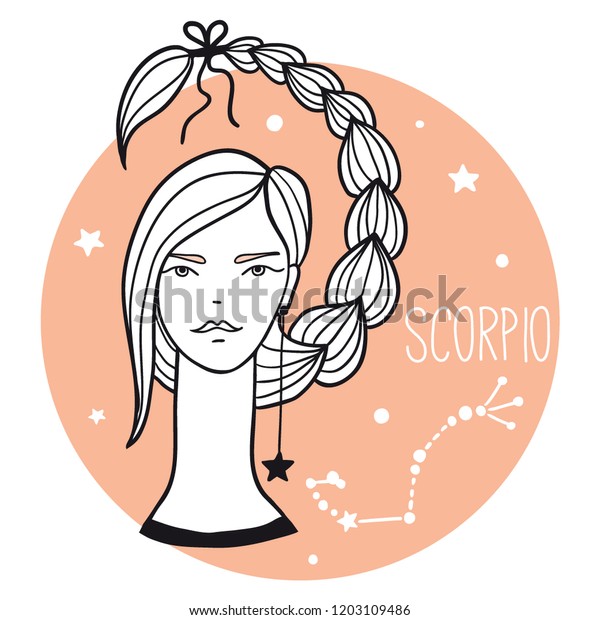 Scorpio Girl Sketch Style Woman Zodiac Stock Vector (Royalty Free ...