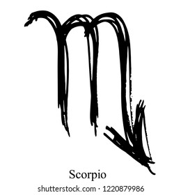 Scorpio hand drawn Zodiac sign. Vector graphic. Sketch style illustration. Can be used for mobile, infographic, website or app.