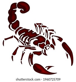 Scorpio Horoscope Sign Vector Illustration. Scorpion Illustration With Plastic Effect
