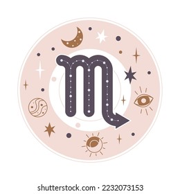 Scorpio Horoscope sign vector - Zodiac astrology element. Esoteric symbol for logo or icon.