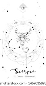 Scorpio horoscope sign with white background