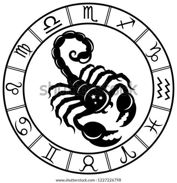 Scorpio Horoscope Zodiac Sign Silhouette Isolated Stock Vector (Royalty ...