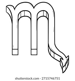 Icono de escorpio ilustración dibujado a mano Vector de contorno