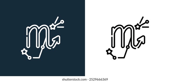scorpio icon isolated on white and black colors. scorpio outline linear vector icon from horoscope collection for mobile apps, web and ui.