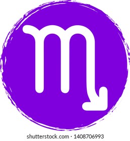 Scorpio icon on circle background. Vector illustration. 