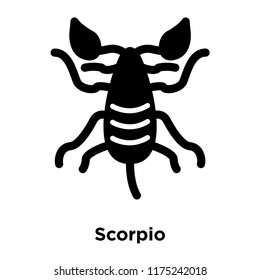 Scorpio icon vector isolated on white background, logo concept of Scorpio sign on transparent background, filled black symbol
