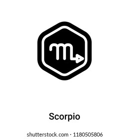 Scorpio icon vector isolated on white background, logo concept of Scorpio sign on transparent background, filled black symbol