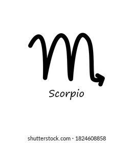 Scorpio icon. Zodiac line black symbol. Vector isolated on white.