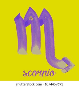 scorpio icon of zodiac, Vector icon. astrological signs, colorful image of horoscope. Watercolour style 