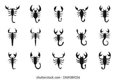 Scorpio icons set. Simple set of Scorpio vector icons for web design on white background