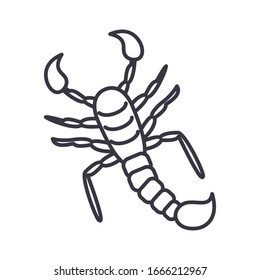 scorpio insect over white background, line detail style icon, vector illustration