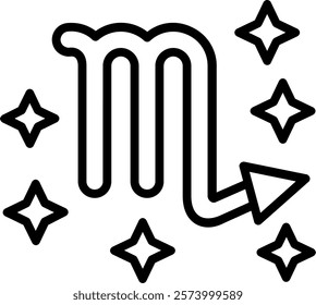 Scorpio Line Vector Icon Design