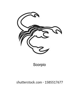 Scorpio linear icon vector on white background. Black icon illustration
