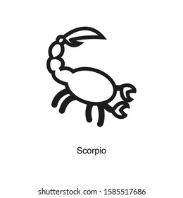 Scorpio linear icon vector on white background. Black icon illustration