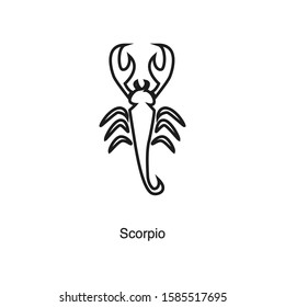 Scorpio linear icon vector on white background. Black icon illustration