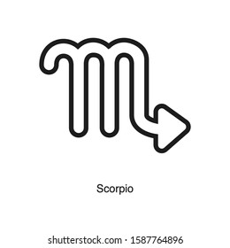 Scorpio linear icon vector on white background. Black icon illustration