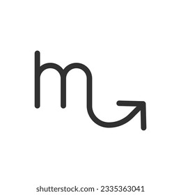 Scorpio, linear icon. Zodiac sign. Simple symbol. Line with editable stroke