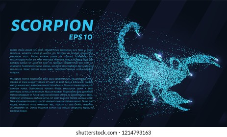 Scorpio of the particles. Scorpio consists of circles and points. Vector illustration