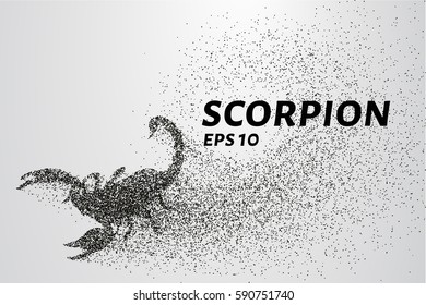 Scorpio of the particles. Scorpio consists of circles and points. Vector illustration.