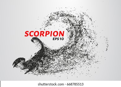 Scorpio of the particles. Scorpio consists of circles and points. Vector illustration.