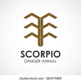 Scorpio of poison animal abstract vector and logo design or template wild business icon of company identity symbol concept