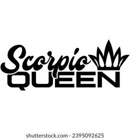 scorpio queen black vector graphic design and cut file