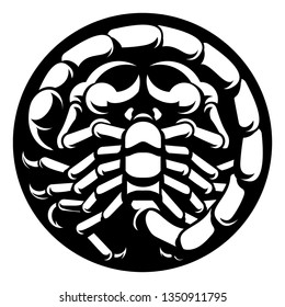 A Scorpio scorpion horoscope astrology zodiac sign icon