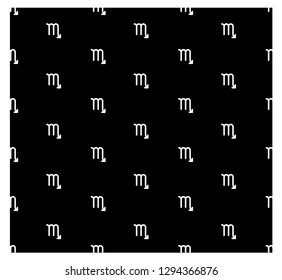 Scorpio seamless black and white pattern, background