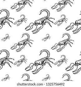 scorpio seamless pattern isolated on white background