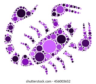 Scorpio shape vector design by color point