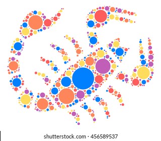 Scorpio shape vector design by color point