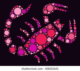 Scorpio shape vector design by color point