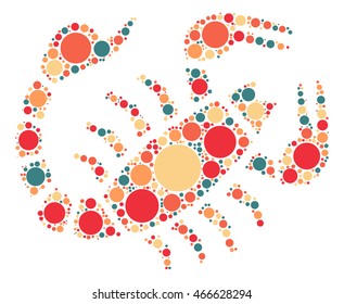 Scorpio shape vector design by color point