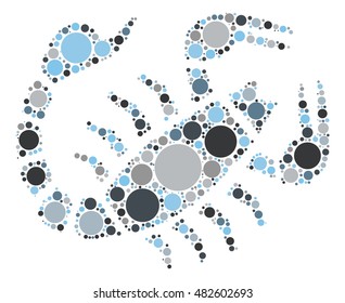 Scorpio shape vector design by color point
